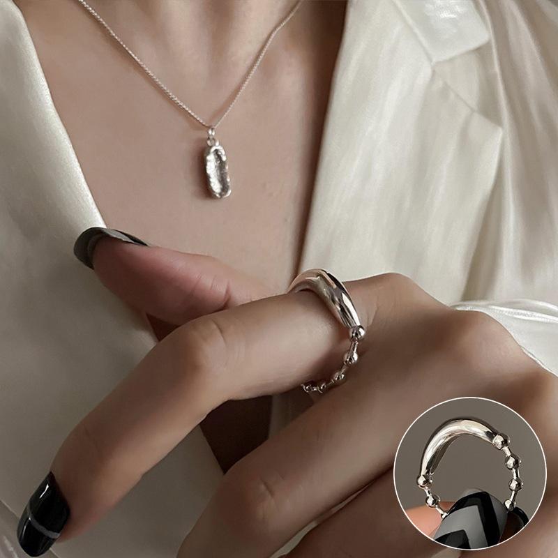 Корейское 3D кольцо в форме сердца: Женское ретро широкое кольцо, модное кольцо на палец с английской буквой, кольцо на указательный палец в стиле хип-хоп.