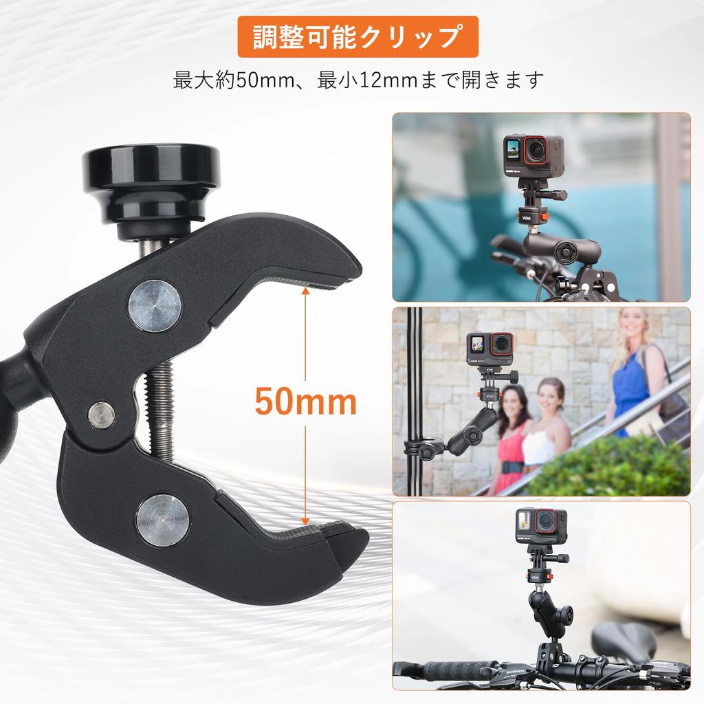 VRIG Claw Mini Bike Action Camera Mount Магнитное быстросъемное крепление для мотоцикла с зажимом для переноски камеры Велосипедная камера для мотоцикла Фиксированное крепление с зажимом-когтем