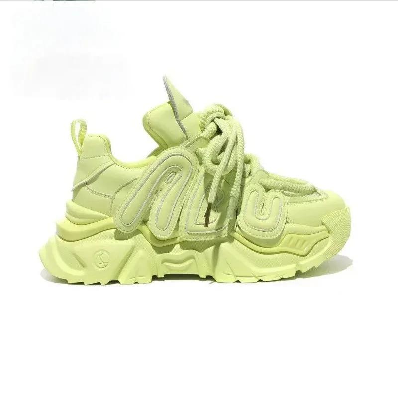 Женские туфли на толстой подошве с буквенным принтом, новые модные кроссовки с увеличенным размером, повседневная спортивная обувь на платформе Zapatillas Mujer 2024