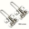 Thickened Stainless Steel Home Reinforced Lock Pulls, 2pcs for Swinging Doors, Security Locks for Bathroom/Garage, with Screws