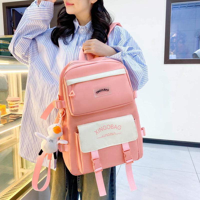 Студенческий школьный рюкзак с буквенным блоком, цветной женский рюкзак большой емкости, набор