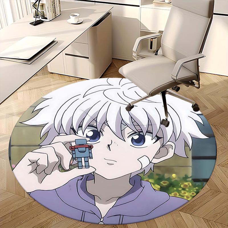 1pc Anime Robot Design Round Carpet Office Chair Mat, NonSlip Rug for Home Decor, Seasonal Gift, Suitable for Office, Living Room