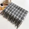 Ретро имитация кашемира клетчатый теплый шарф-шаль унисекс модный универсальный шарф с бахромой