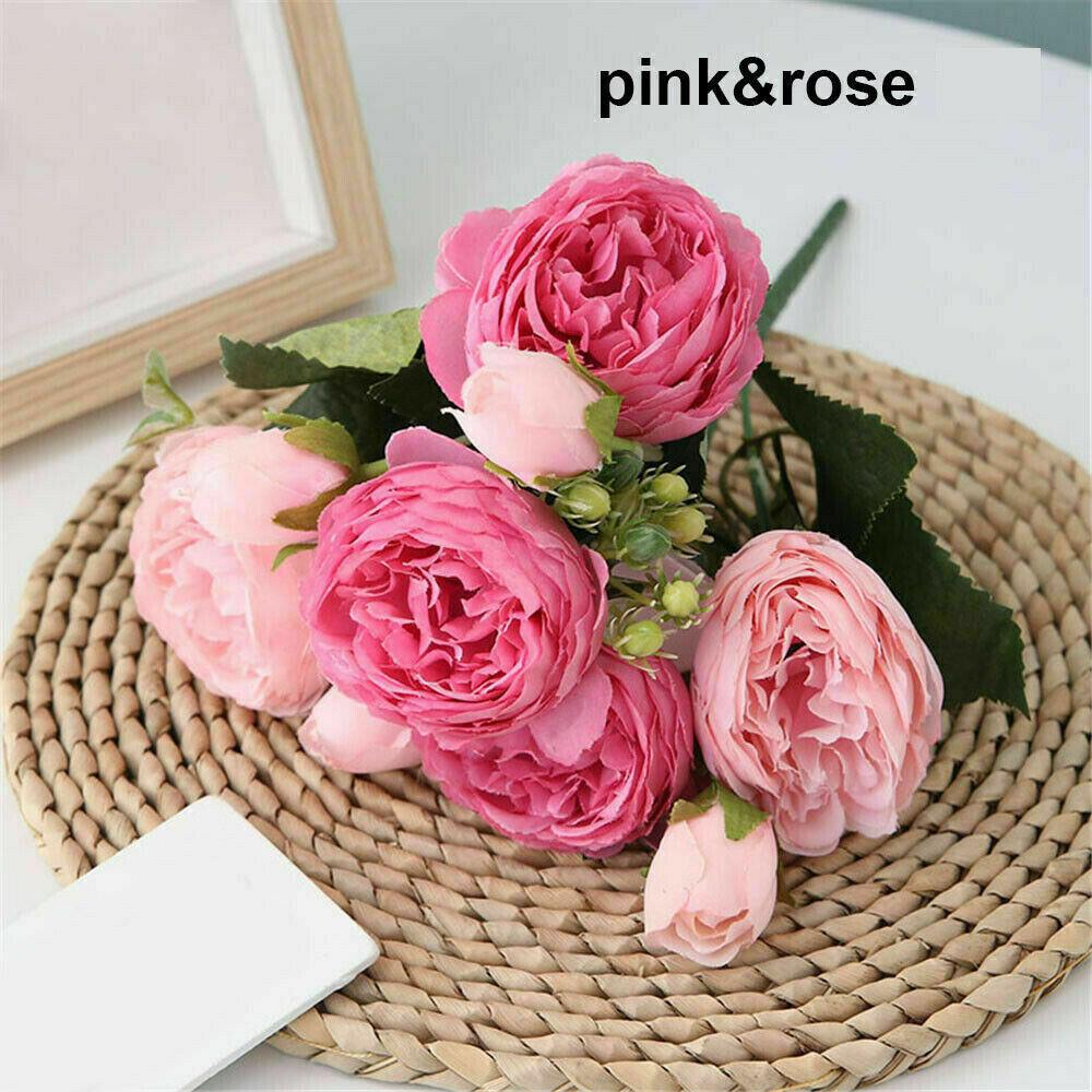 Искусственные цветы, шелковый пион, искусственный декор розы, искусственные цветы, искусственный букет, свадебный декор для дома и вечеринки