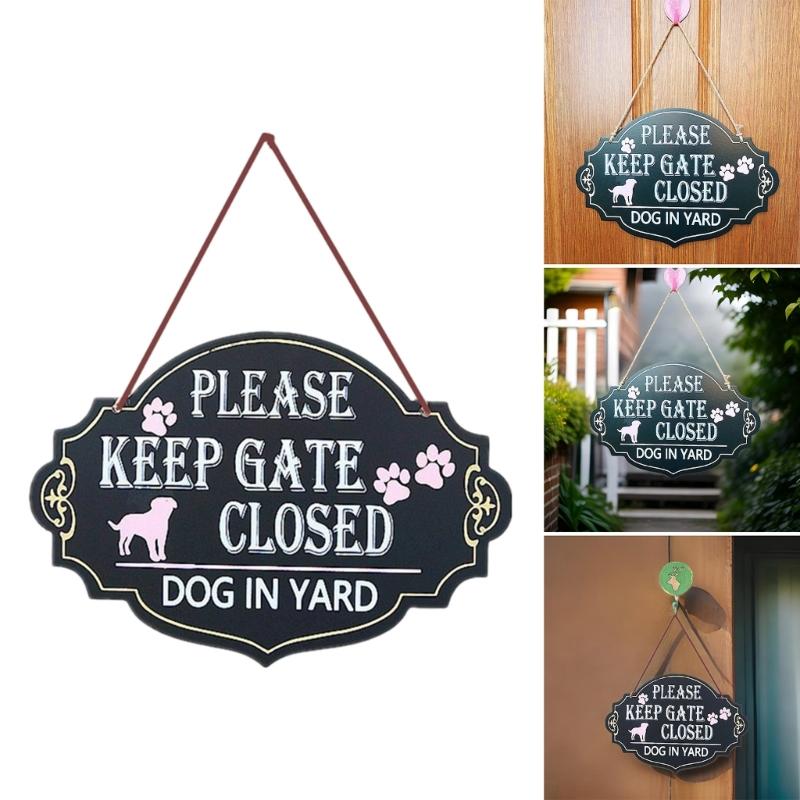 Pet Safety Sign Rusts Free Weatherproof Dog Safety Sign Easy to Install 12.99x9.05inch Wood Please Keep Gate Closed Sign