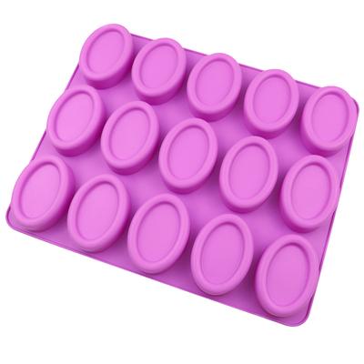 Силиконовые овальные формы для мыла 15 полостей, формы ручной работы, конфеты, пудинг, шоколадный торт, форма для выпечки, кухонные принадлежности