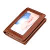 Stylish Simplicity Mens and Womens Leather Coin Purse ID Case Business Card Holder Bag Anti-magnetic RFID Anti-theft Card Small Wallet