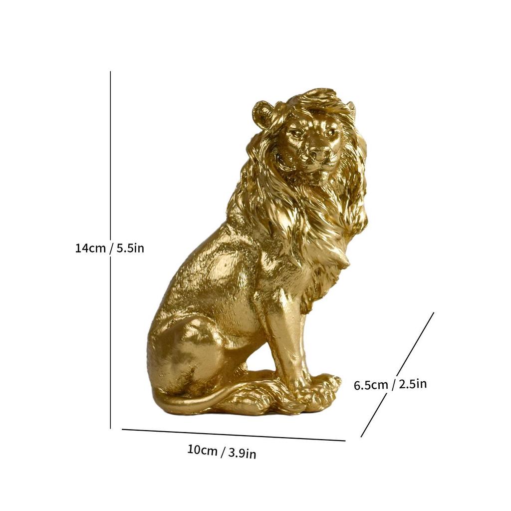 Elegant Male Lion Resin Ornament for Office or Home Decor