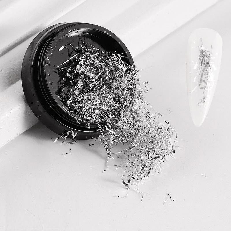 1 шт., блестящая фольга для ногтей, блестки, нерегулярный алюминиевый золотой дизайн, набор, блестящие хлопья, гель, аксессуары для маникюра «сделай сам»