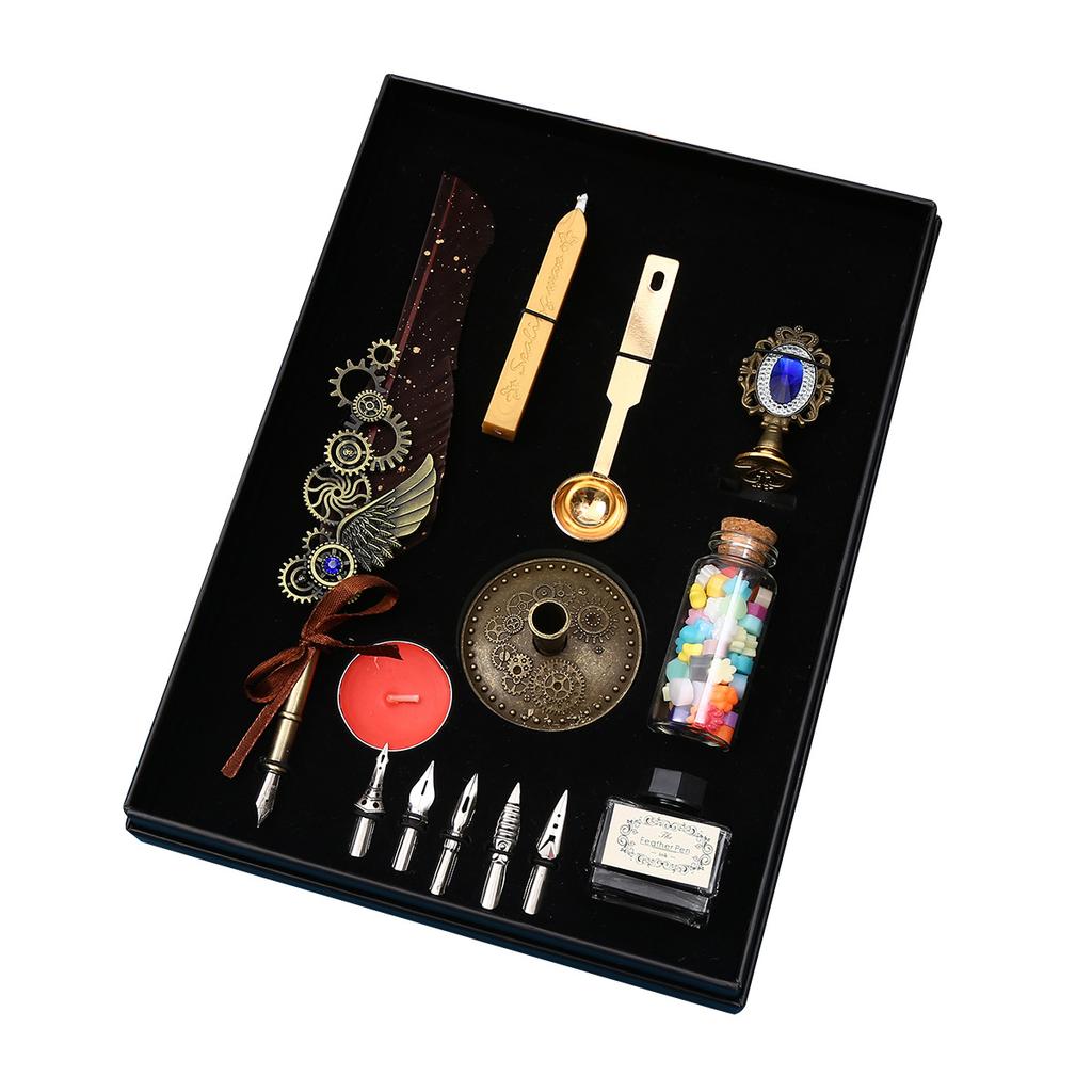 Retro Quill Pen High Value Retro Mechanical Magic Dipping Pen Gift Box Set Advanced Sense