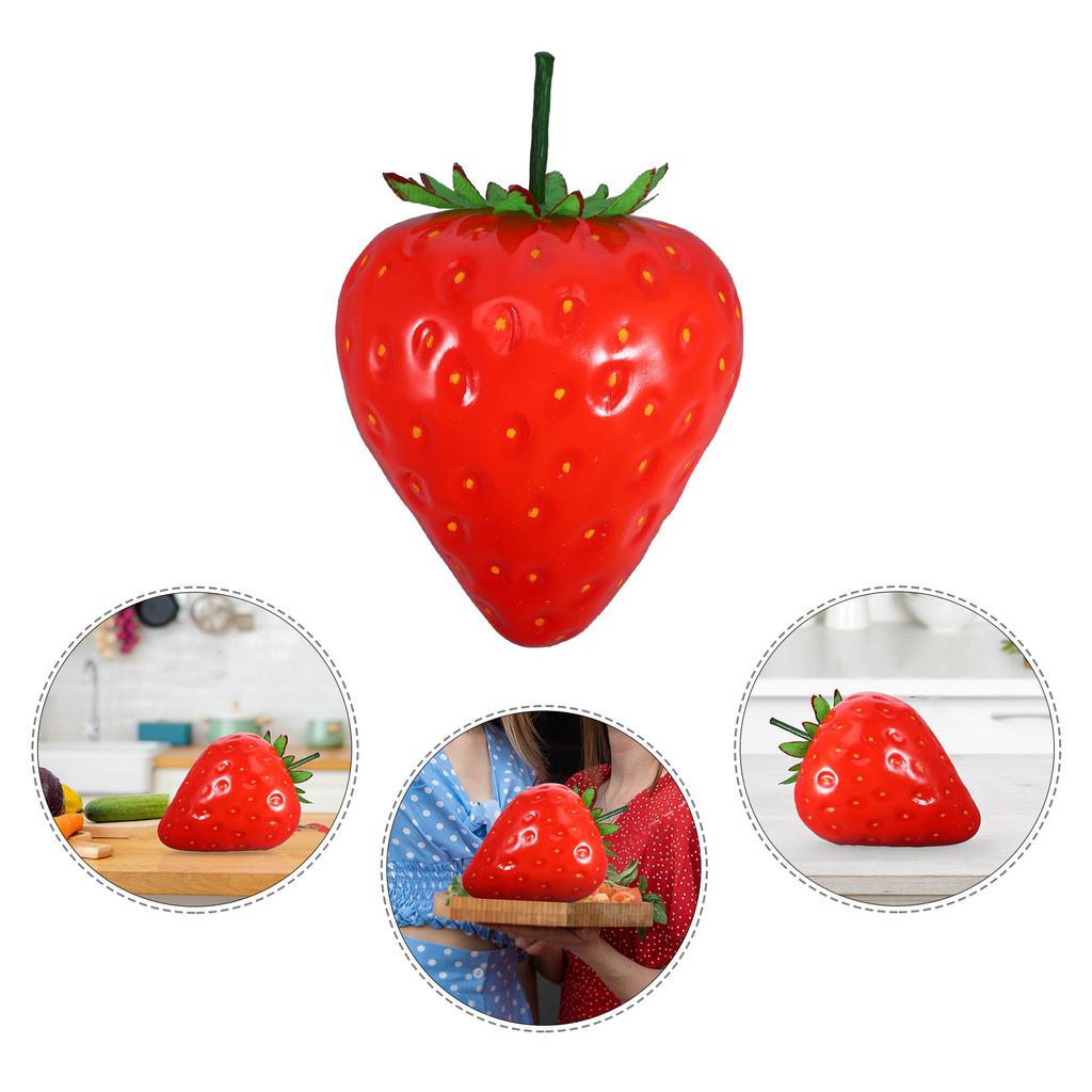 Extra Large Simulation Strawberry Fake Fruit Decorative Artificial Lifelike Photo Prop for Party Home Kitchen Display