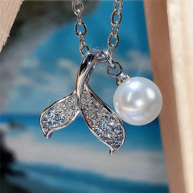 Простое женское ожерелье в стиле барокко, медная подвеска, искусственный жемчуг, геометрический дизайн, сохраняющая цвет цепочка для ключицы, ювелирное изделие