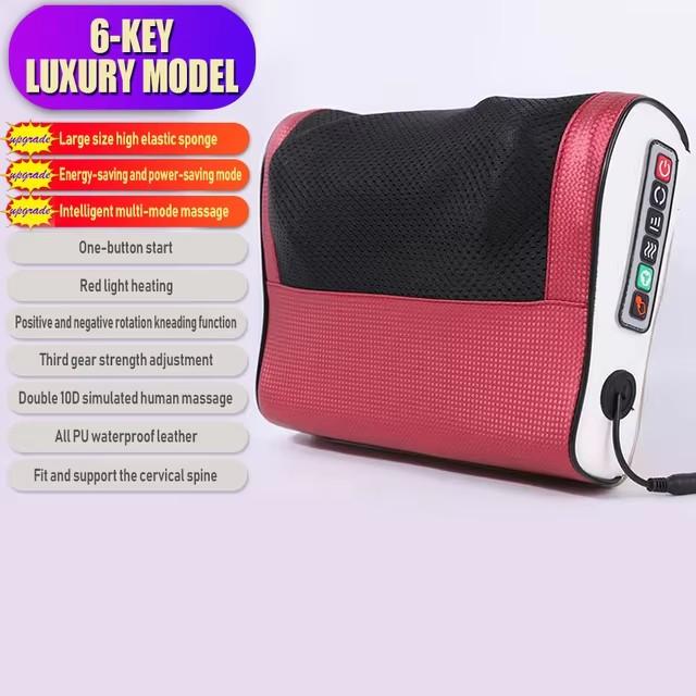 Многофункциональный массажер для шеи и плеч, бытовой инструмент для разминания шеи и спины с несколькими регулируемыми горячими компрессами для массажа