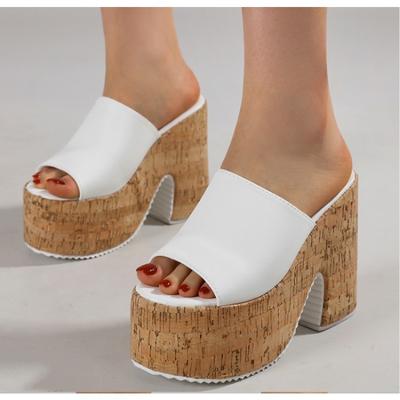 Модные ретро джинсовые туфли на высоком каблуке 12 см женские шлепанцы сандалии лето 2025 толстая подошва платформа открытый носок трендовая женская повседневная обувь