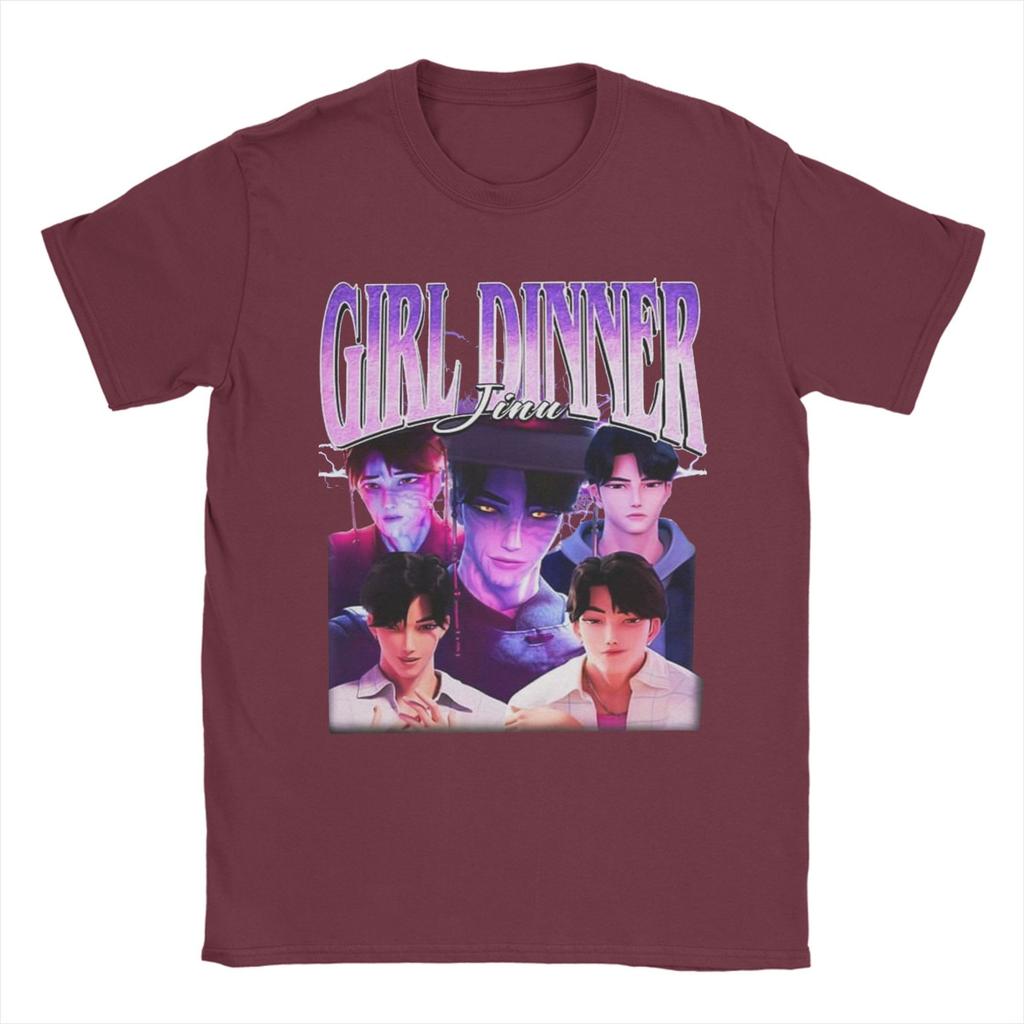 Girl Dinner Jinu Kpop Demon Hunters Villain T-Shirt Unisexs  Funny Pure Cotton T Shirts Summer  Design Oversized Clothing