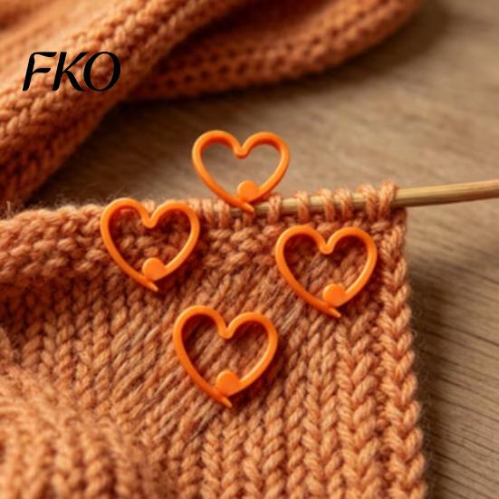 Anti-tackle Stitch Markers 10 Pcs Heart-Shaped Markers, Plastic Crochet Marker Rings Knitting Notions Tools for DIY Craft Clothing Tag, Yarn Projects