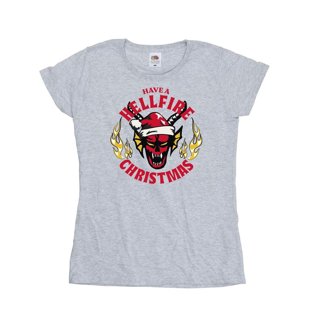 Netflix Womens/Ladies Stranger Things Hellfire Christmas Cotton T-Shirt