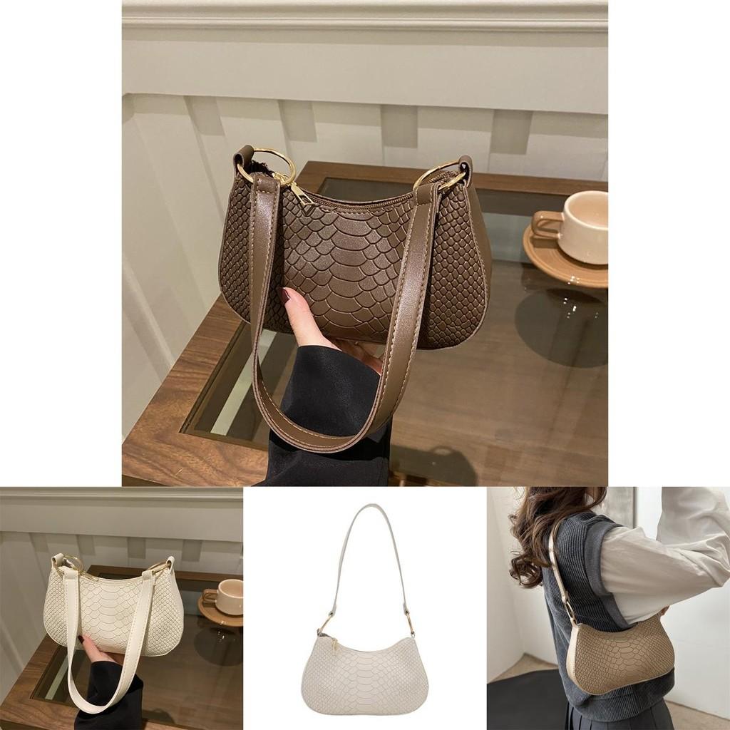Chic Urban Minimalist Underarm Bag For Women Versatile Fall Fashion In Black Khaki Brown And White Colors