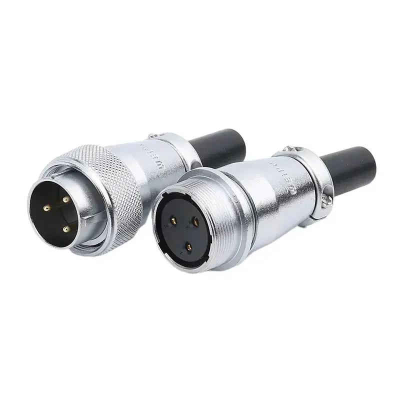 WEIPU WS24 TQ+ZQ WS24 Metal IP65 Waterproof Electrical Wire Cable Connector M24 2 3 4 9 10 12 19 Pin Industrial Outdoor Adapter