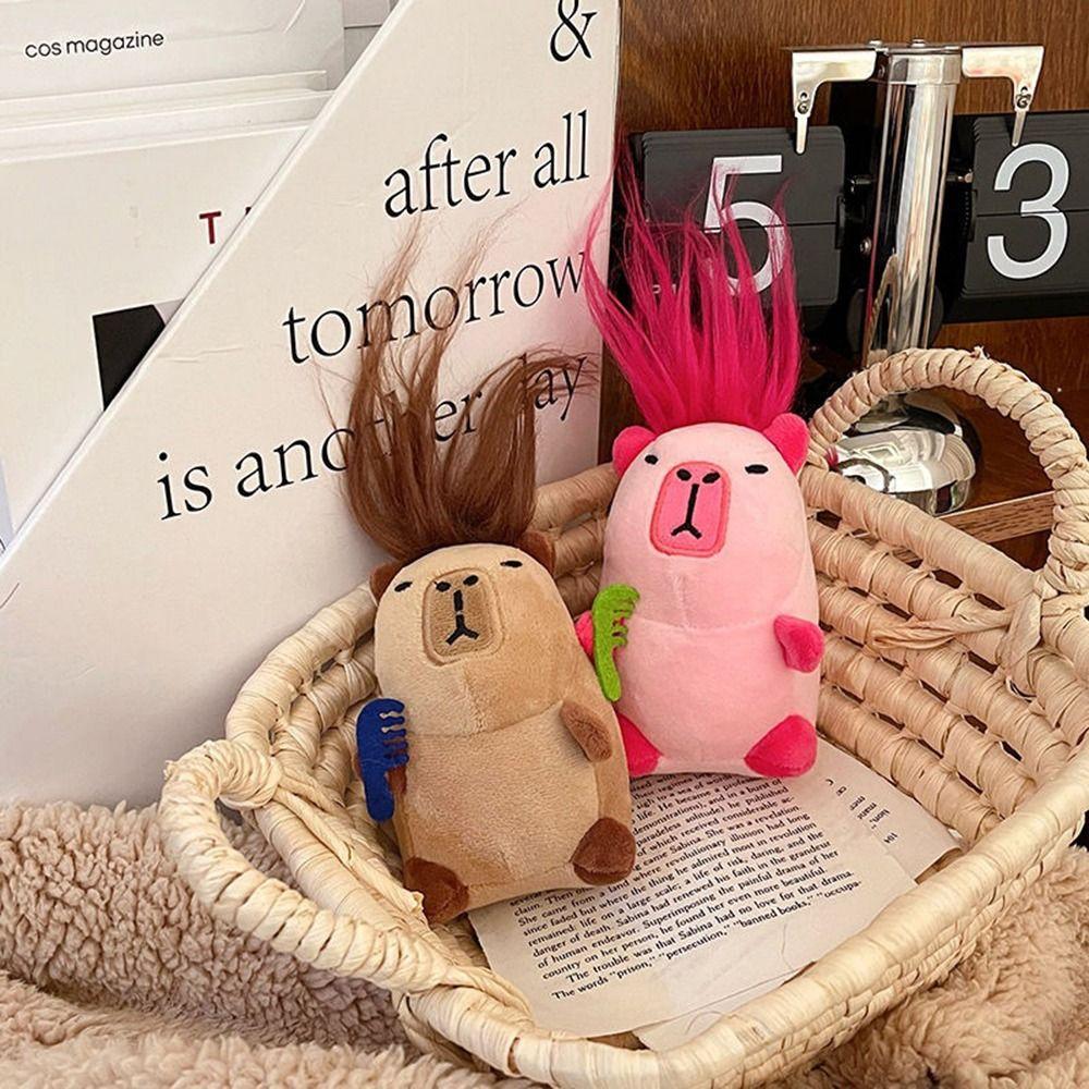 Bag Pendant Long-haired Capybara Doll Pendant Hanging Bags Decor Capybara Worm Doll Pendant