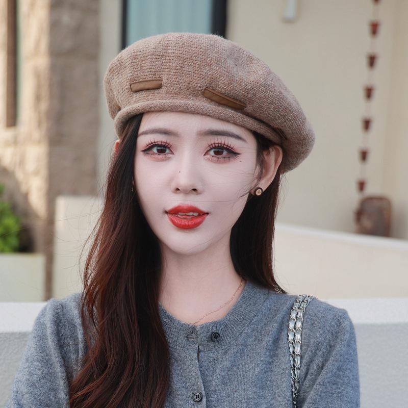 Autumn And Winter Beret Children Retro Painter Hat Fashion Versatile Big Head Circumference Show Face Small Knitted Warm