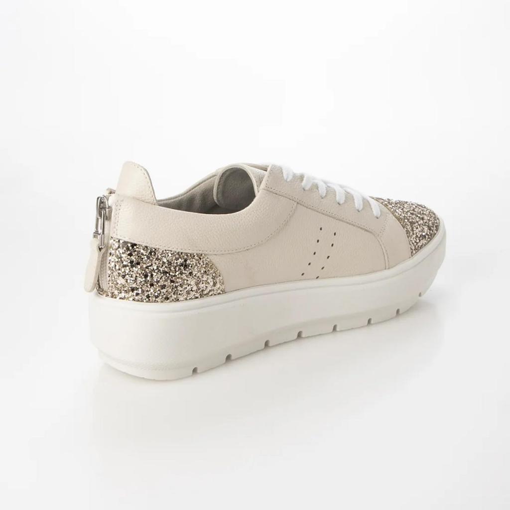 Кроссовки кожаные комбинированные кроссовки VM81693 белые золотые цвета слоновой кости см [Просмотр] Шнуровка женские 22,5