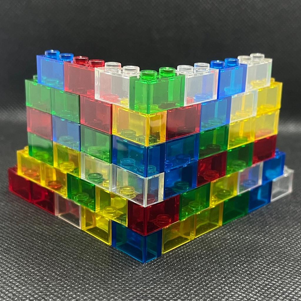 40pcs/Lot Transparent Clear Brick 1x2 Building Block MOC Bricks Parts Toys for Children Compatible with 3004