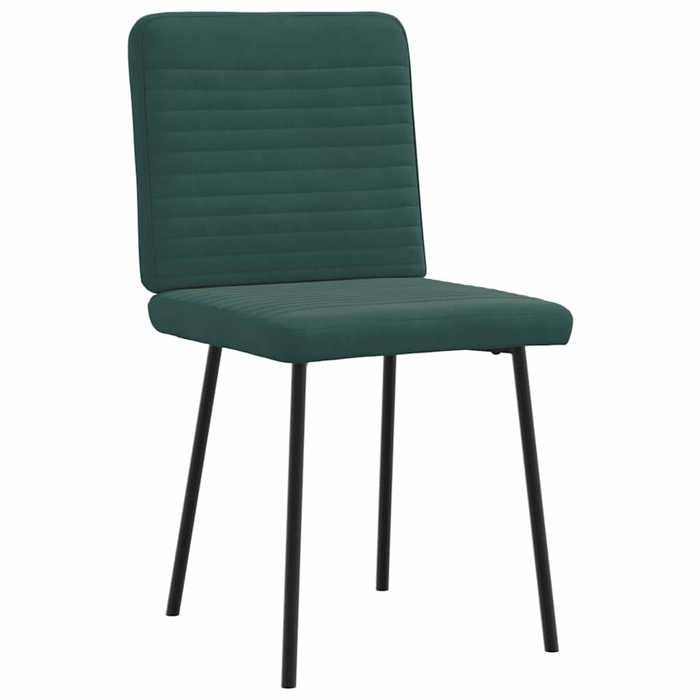 VidaXL Dining Chairs Set of 2 Dark Green Velvet 4101135