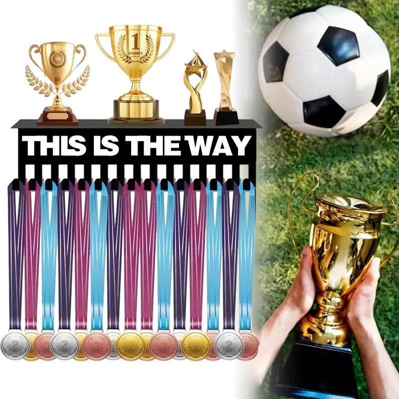 Medal Display Rack With 15 Hooks Wall-Mounted Trophy Stand Key Hooks Suitable For Medals, Ribbons, And Decorations, Room Decor