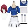 Anime BLUE LOCK Teieri Anri Cosplay Cheerleading Uniform Wig Tops Skirt Belt Socks Full Set Halloween Carnival Party Costumes