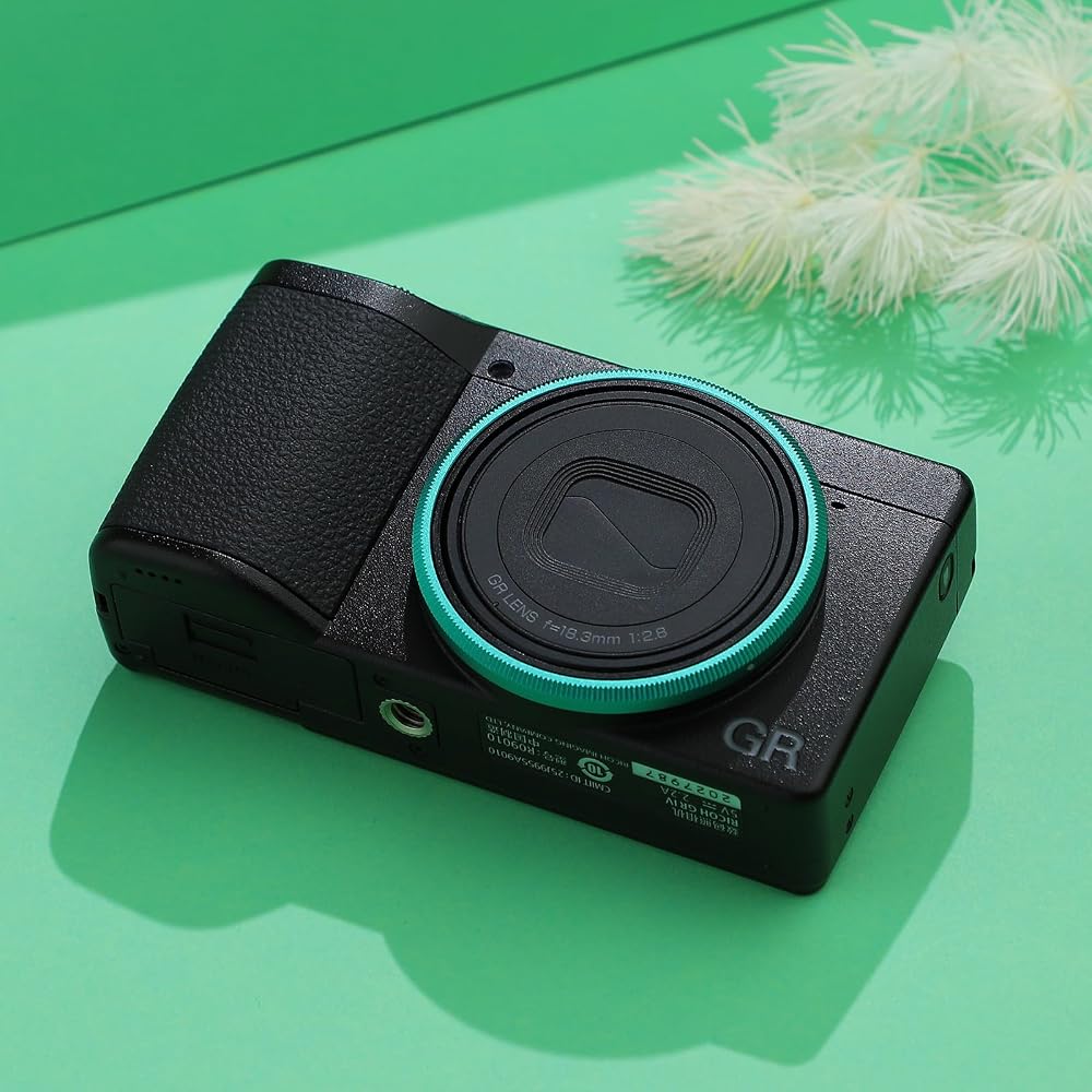 Haoge RRC-GR4 - Glass Green Metal Decorative Ring Cap for RICOH GR IV Camera, GN-3 Replacement