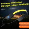 LED+COB Waterproof Headlight 300LM USB Rechargeable Head Torch Digital Power Dispaly for Camping Dog Walking Fishing Hiking