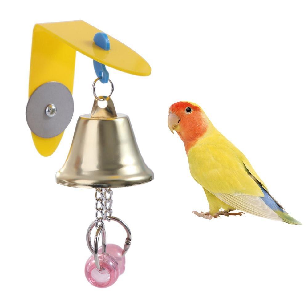 Hanging Parrot Bell Toys Acrylic/Metal Bird Chew Toy for Parakeet Parrots