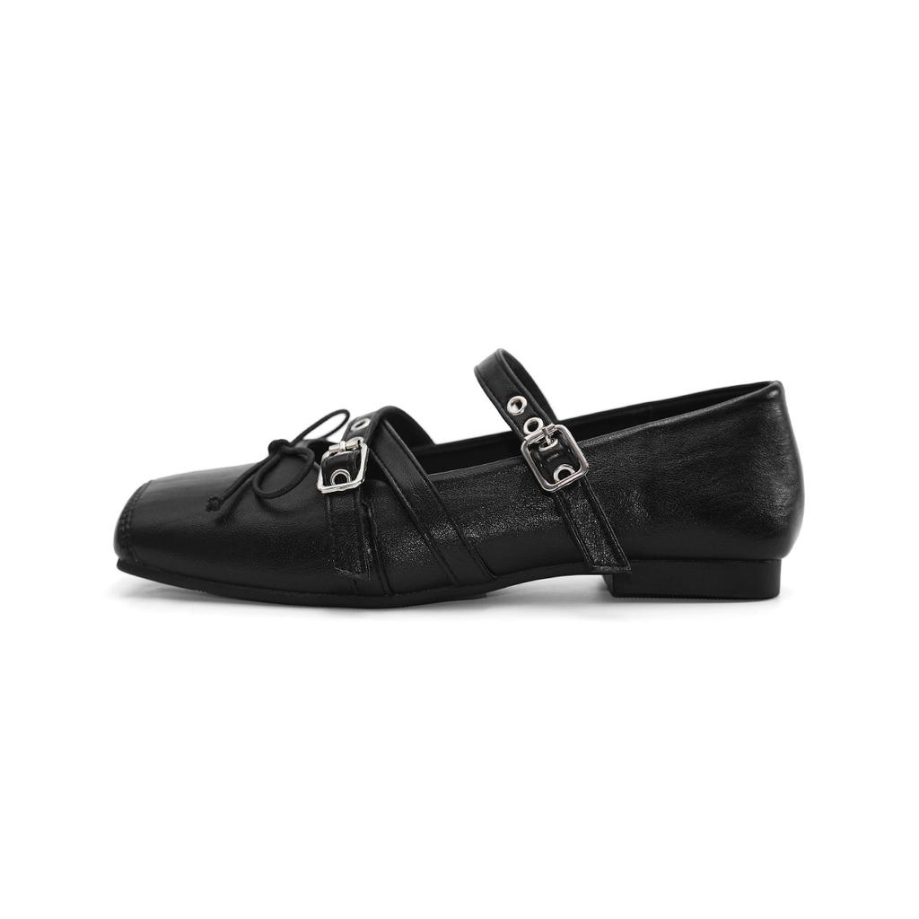 8929-9 Silver single shoes women's bow Mary Jane women's shoes cross-buckle strap flat ballet shoes