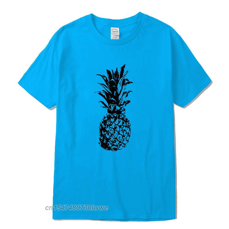 Cool Unisex Fashion Casual Top Quality 100 Cotton Loose Pineapple Printed T Shirt Casual Loose Cool Unisex T Shirt For Unisex