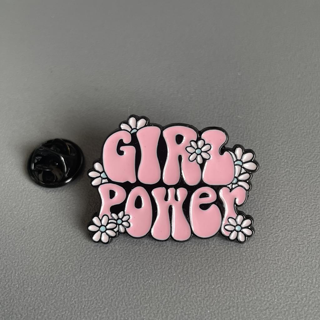 1 pack Girl Power Brooch Enamel Brooch Enamel Brooch Oil Drop Brooch Clothing Accessories Buckle Needle Japanese Small Mini Neckline Pin Enamel Gi