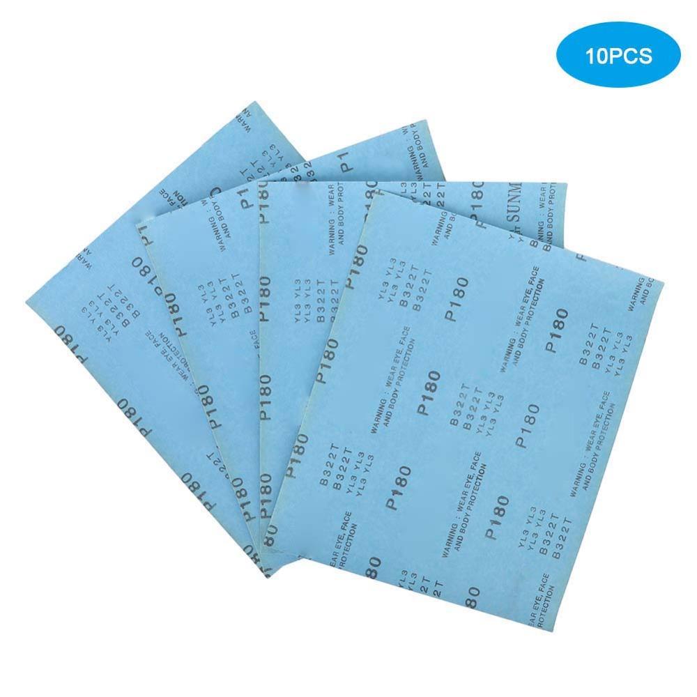 10Pcs 230mm×280mm Jewelry Polishing Accessory Blue Waterproof Sandpaper Sheets for Wood Metal Paint