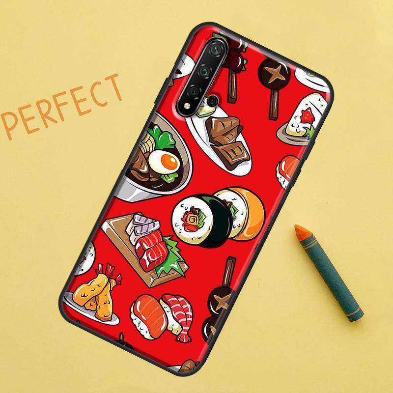 Kawaii Sushi Crowd Case For Huawei Nova 10 9 SE 5T Y90 Y70 Y60 Y61 Nova 3i 7i 8i 11i P20 P40 P30 Lite P60 Pro