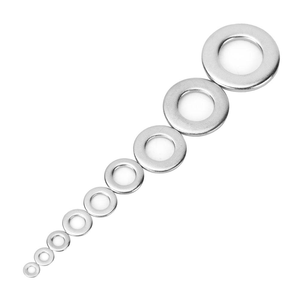 580PCS Stainless Steel Flat Washer Assortment Set M2 M2.5 M3 M4 M5 M6 M8 M10 M12
