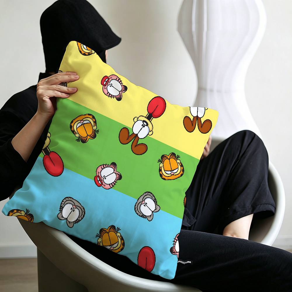 Cartoon garfield Cute cat Pillow Cushion Cover Pillowcase Living Room Sofa Home Decor Customized