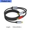 USB C - 2 RCA Аудиокабель 1,5 м в оплетке для цифровых и аналоговых устройств