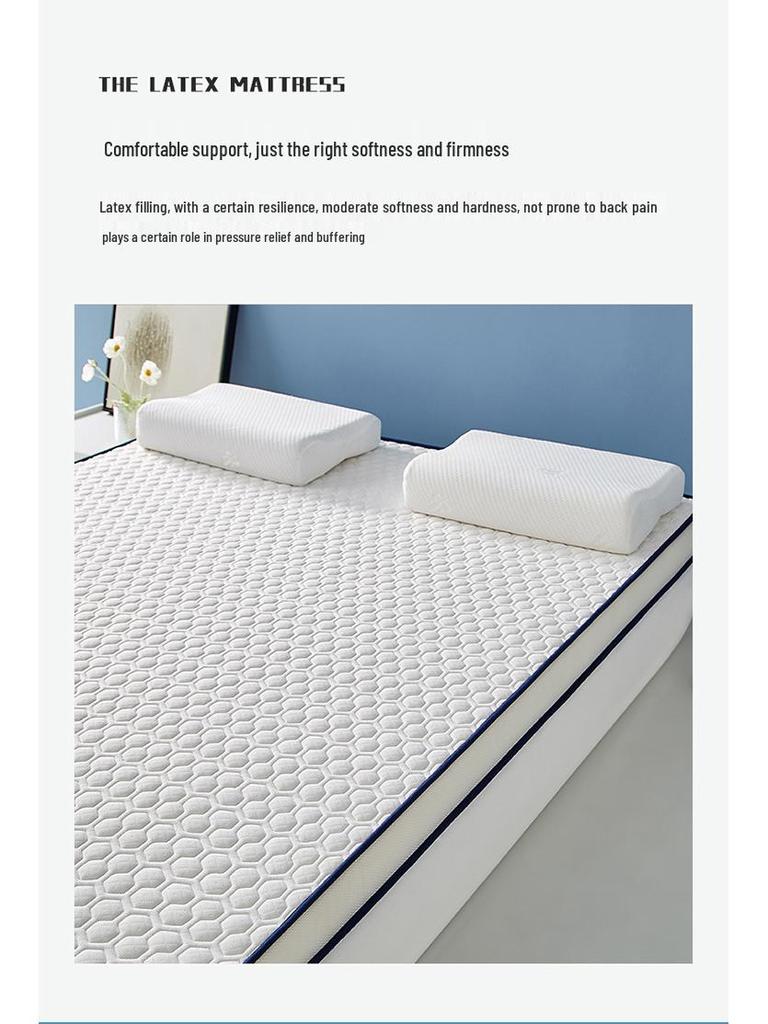 Thailand Natural Latex Mattress Topper - Single, Soft, Foldable Tatami Mat for Dorms & Home