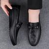 Luxury Brand Men's New Top Layer Cowhide Bean Shoes Spring Men's Comfortable Anti Slip Low Top Men's Shoes Outdoor Driving Shoes