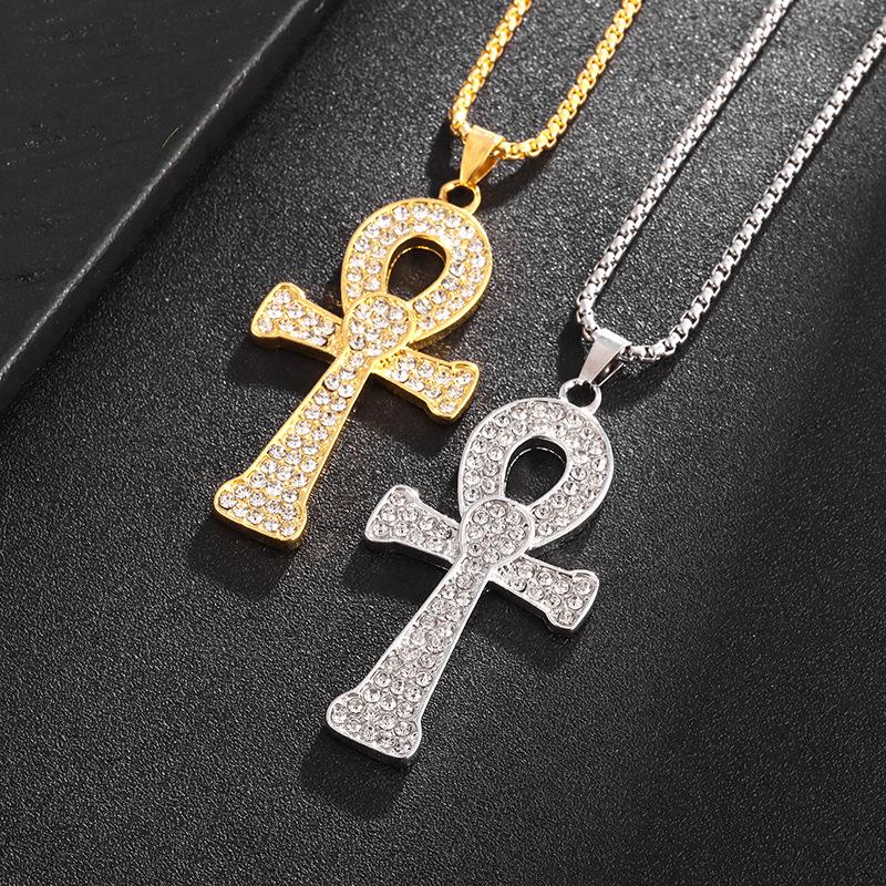 Египетский Ангел Ключ Подвеска Европейский и Американский Мужской и Женский Нержавеющая Сталь Модная Цепочка Анка Крест