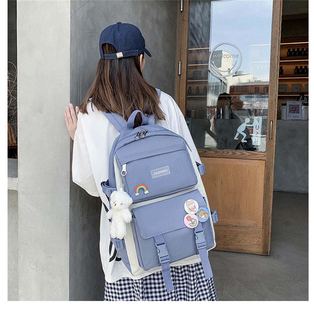 New Schoolbag Four-piece Backpack Simple Bag