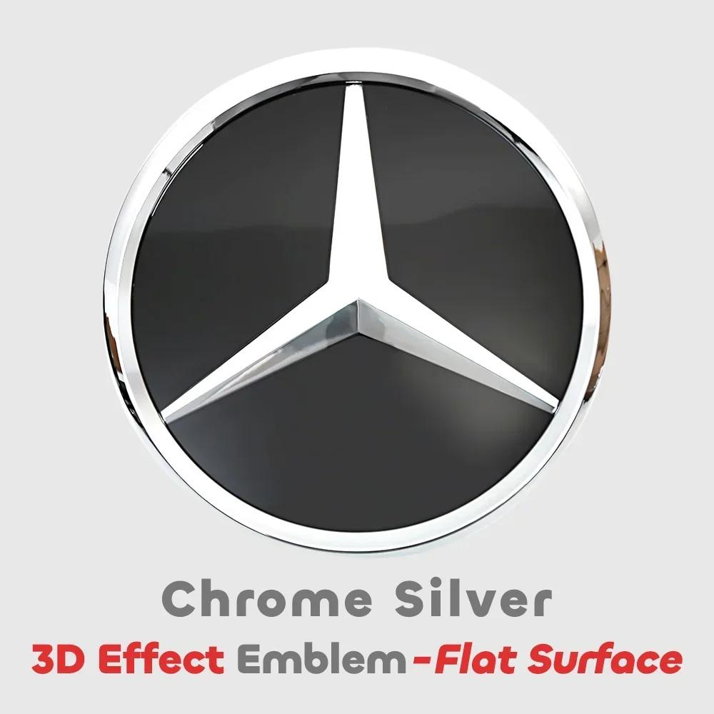AABID1 ABS Chrome Silver Glossy Black Star Front Grille Decorative Badge OE Style Emblem Chrome Silver For Mercedes Benz E-Class W213