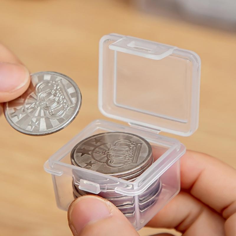 Прозрачные Прямоугольные Капсулы для Монет Контейнер Держатель Коробка для Хранения Пластик Для Хранения Монет Контейнеры