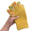 Autumn and Winter Warm Knitted Gloves for Students Cycling Creative Funny Five-finger Expression Full-finger Gloves