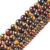 Многоцветные бусины из натурального камня с тигровым глазом для изготовления ювелирных изделий, браслет-подвеска «сделай сам», 4, 6, 8, 10 мм