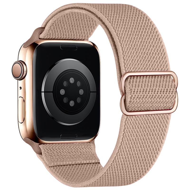 Adjustable Apple Watch Strap with Japanese Buckle - Single Loop Woven Elastic Nylon Compatible with iWatch